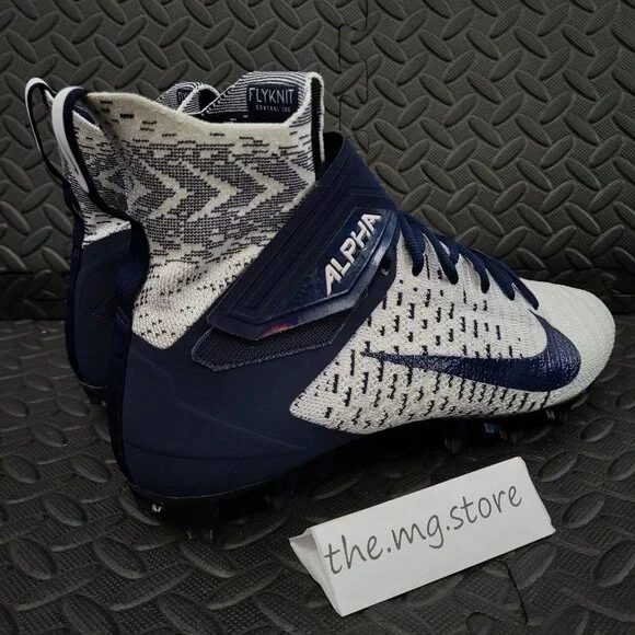 Nike Alpha Menace Elite 2 White/Navy Football Cleat Men's Sz 11.5 BV2077 101